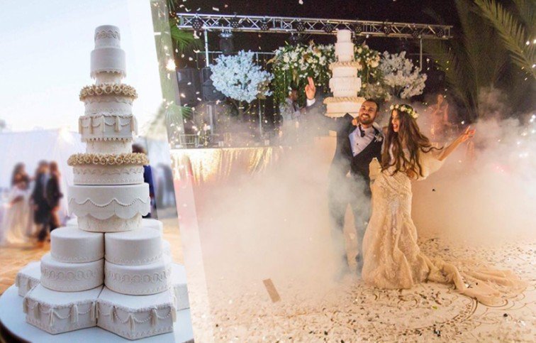 Eπώνυμο ζευγάρι της Κύπρου: Η γαμήλια τούρτα χολυγουντιανών διαστάσεων 12 ορόφων έκλεψε τις εντυπώσεις